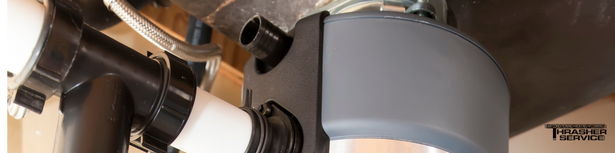 A garbage disposal in a Des Moines area home that is in need of garbage disposal repair or garbage disposal replacement from Thrasher Service, a Des Moines area plumbing company.