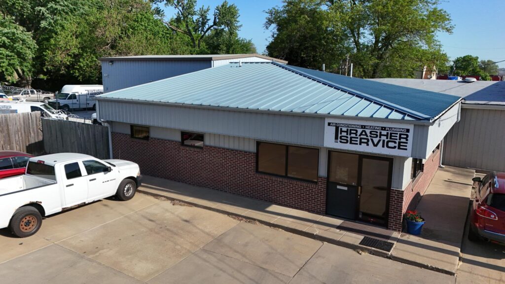 An exterior image of Thrasher Service, who provides residential and commercial plumbing, heating and cooling repair and installations in Des Moines.